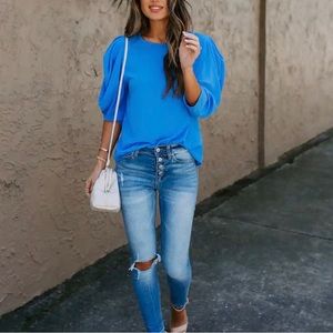 New Vici Kingston Blue Top sz small- best seller and sold out!!
